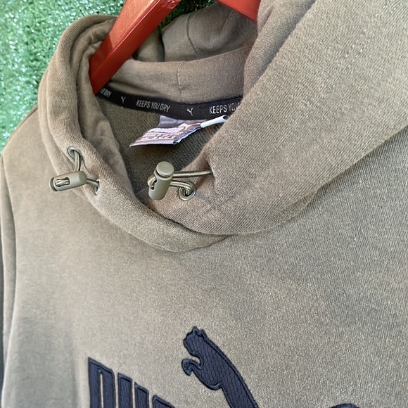 Olive Green Puma Hoodie - Picture 7 of 8